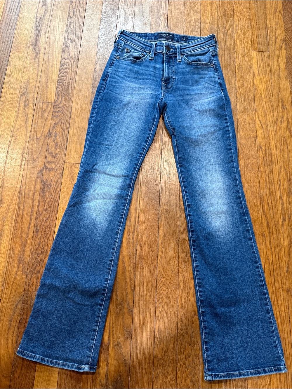 Women’s Mid-Rise Straight-Leg Jeans in Dark Blue Wash